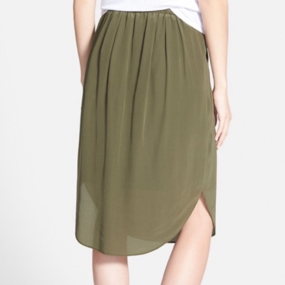 Madewell Olive Green High Low Scoop Skirt
